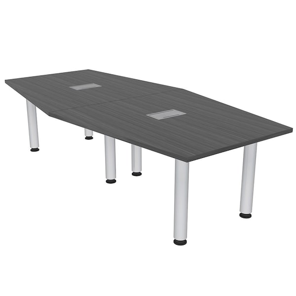 45 in W, 96 in L, 29 in H, Engineered Wood Top, Grey